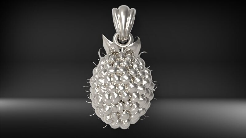 Raspberry Grape Fruit Charm Pendant 3D print model_15