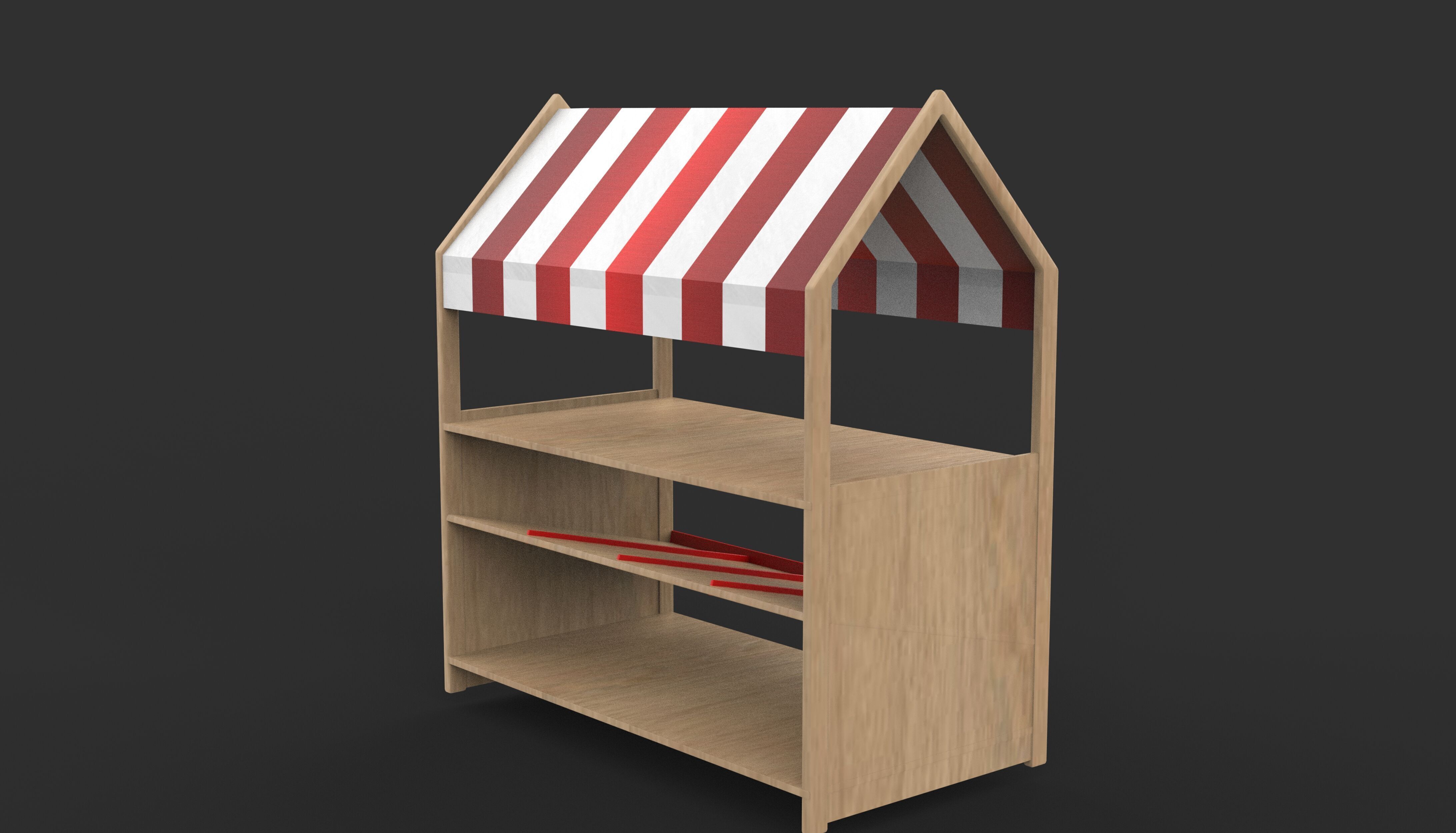 Wooden Corner 3D model_7