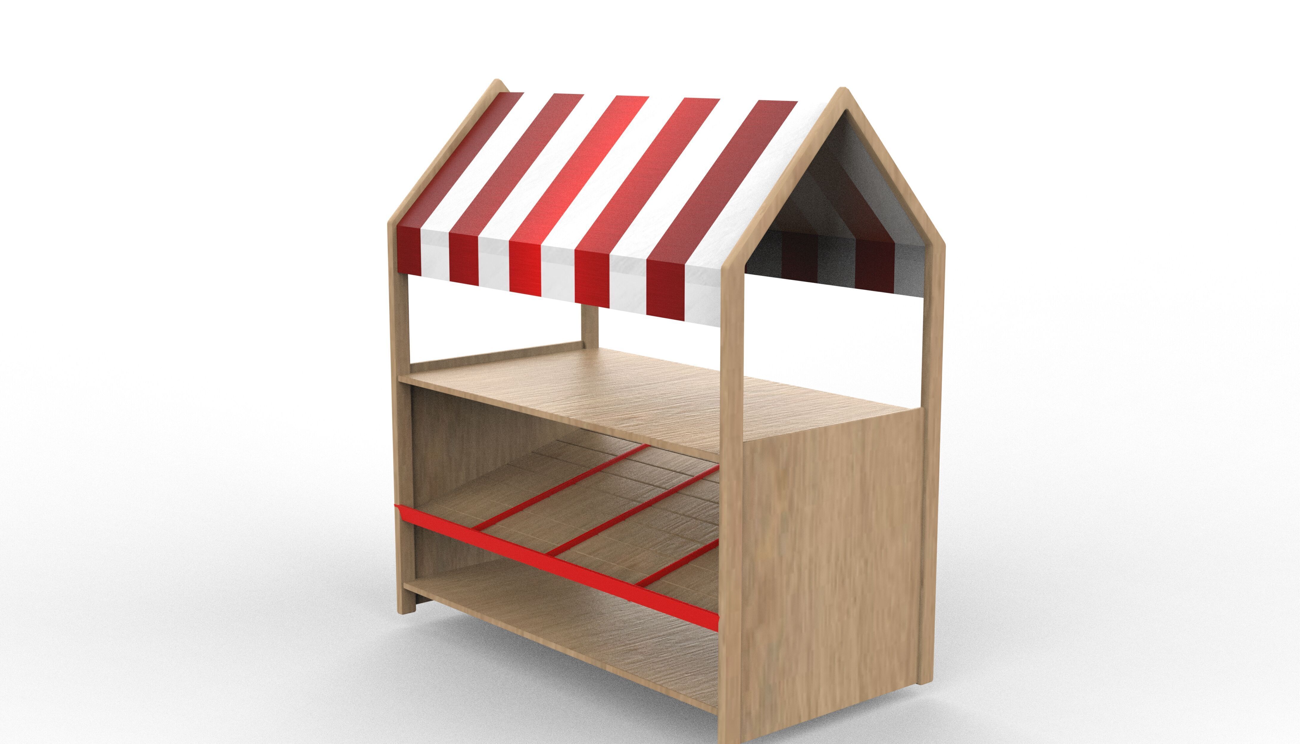 Wooden Corner 3D model_3