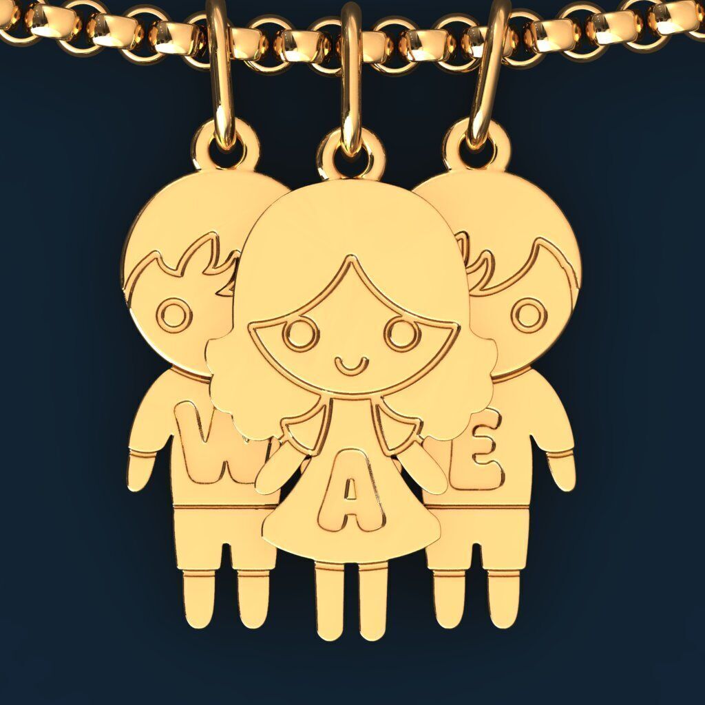 Boy with letter I 3D print model_5