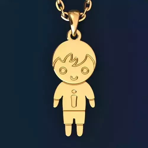 Boy with letter I 3D print model