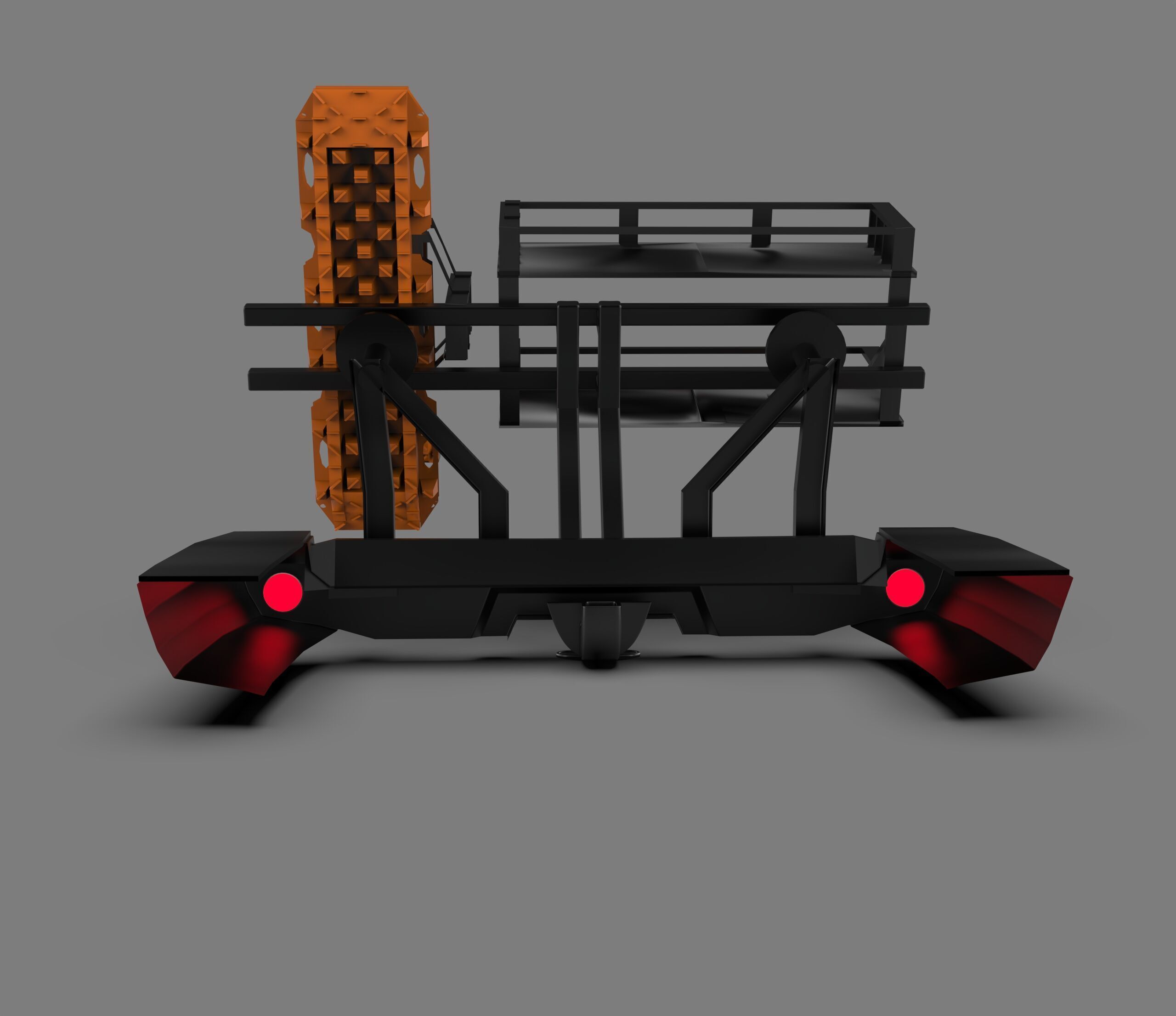 Heavy-Duty Rear Metal Off-Road Bumper Low-poly 3D model_4