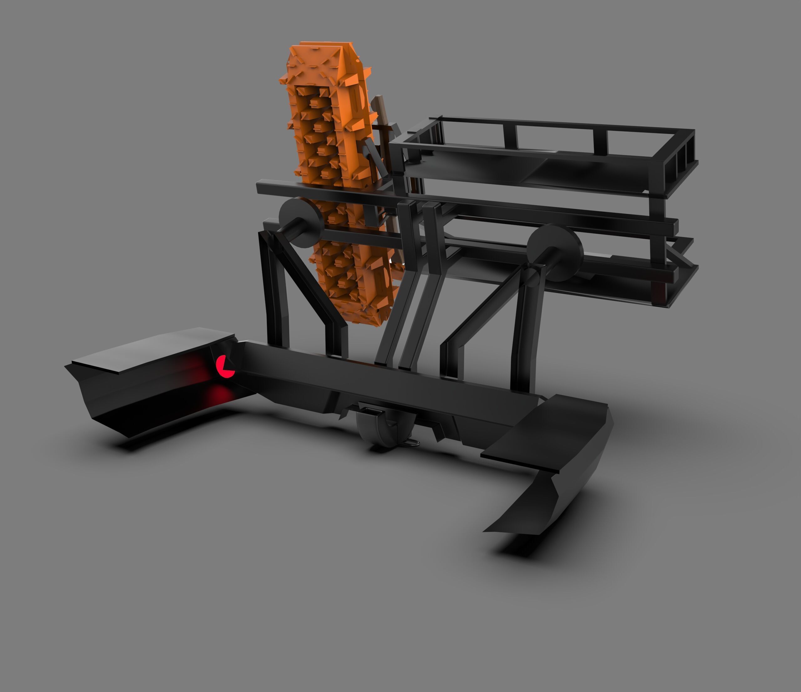 Heavy-Duty Rear Metal Off-Road Bumper Low-poly 3D model_1