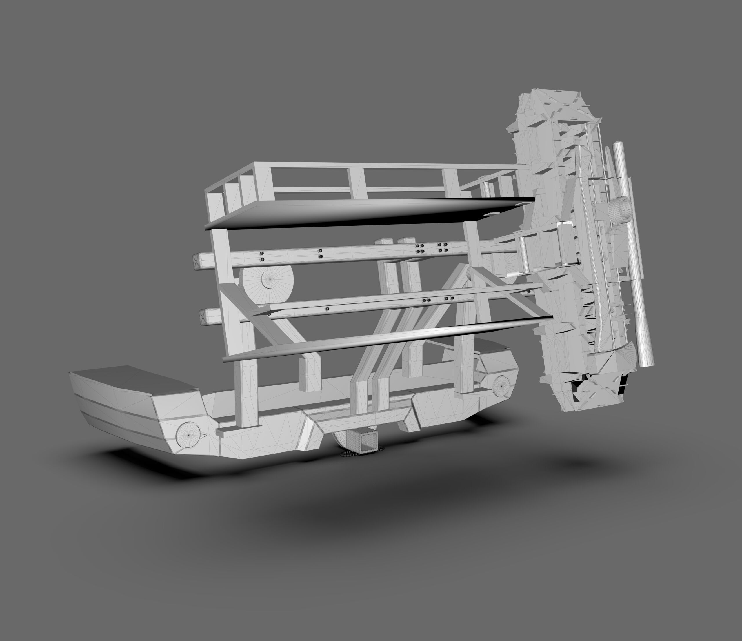 Heavy-Duty Rear Metal Off-Road Bumper Low-poly 3D model_7