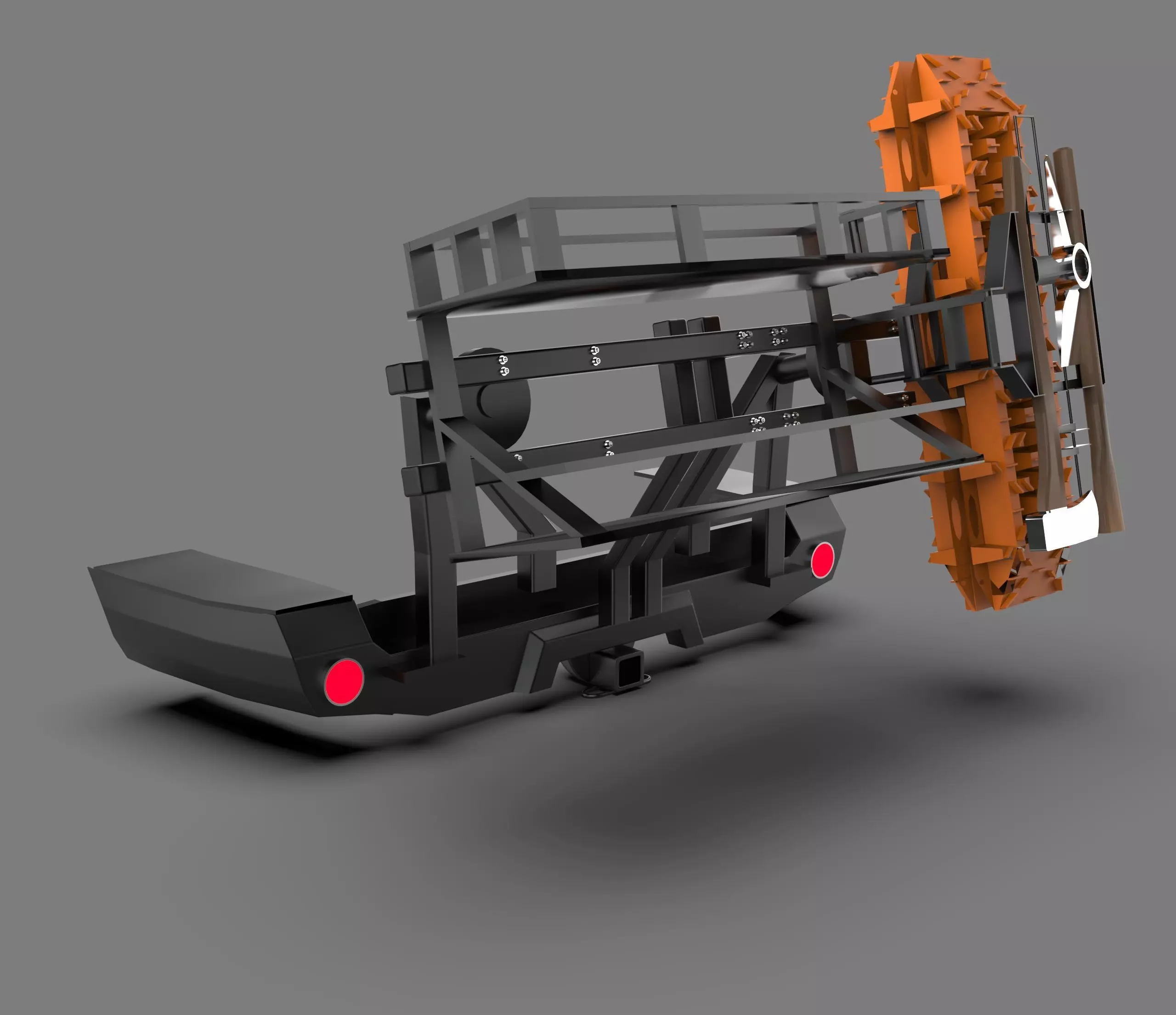 Heavy-Duty Rear Metal Off-Road Bumper Low-poly 3D model_0