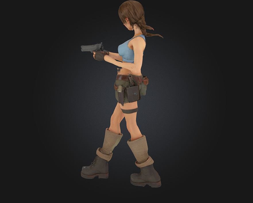 Stylized Lara Croft 3D Printable Action Figurine 3D print model_2