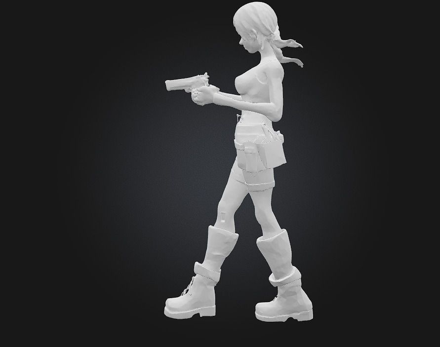 Stylized Lara Croft 3D Printable Action Figurine 3D print model_7