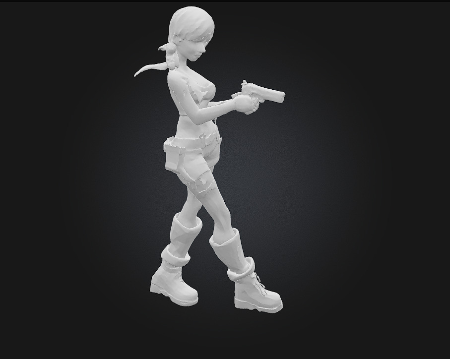 Stylized Lara Croft 3D Printable Action Figurine 3D print model_8