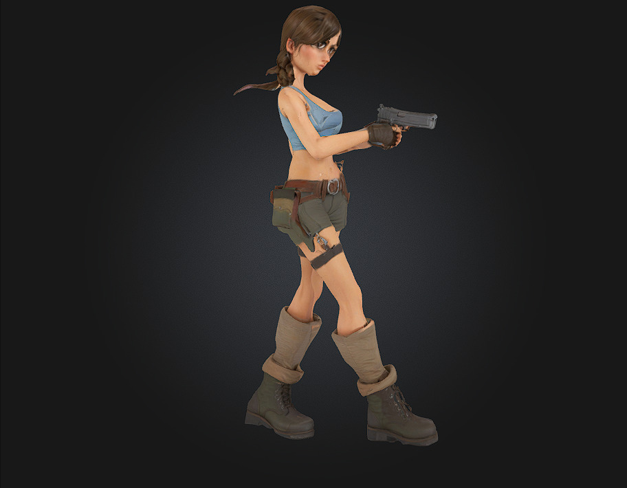 Stylized Lara Croft 3D Printable Action Figurine 3D print model_3
