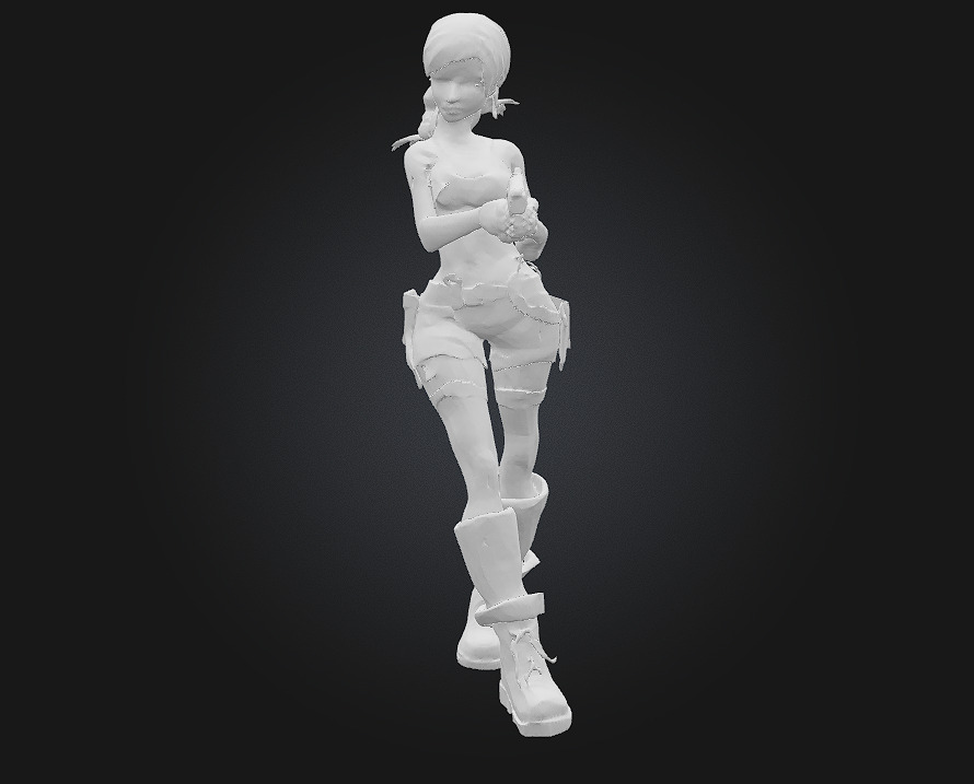 Stylized Lara Croft 3D Printable Action Figurine 3D print model_5