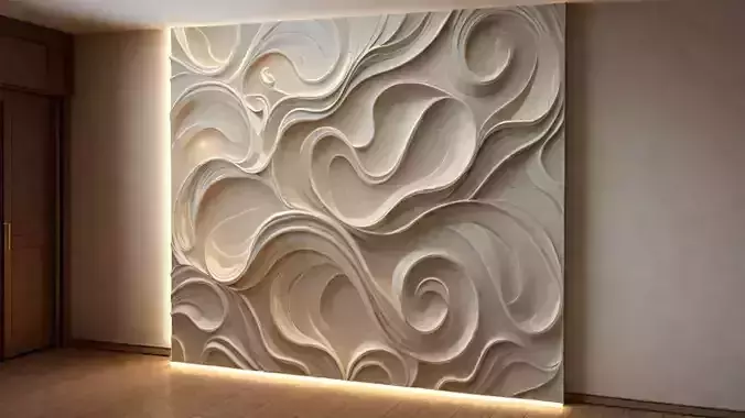 modern panel wall decor set relief stl mural CNC 179
