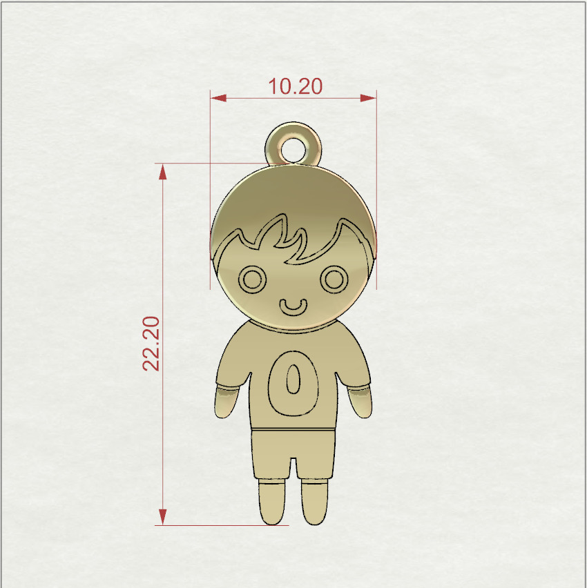 Boy with letter O 3D print model_1