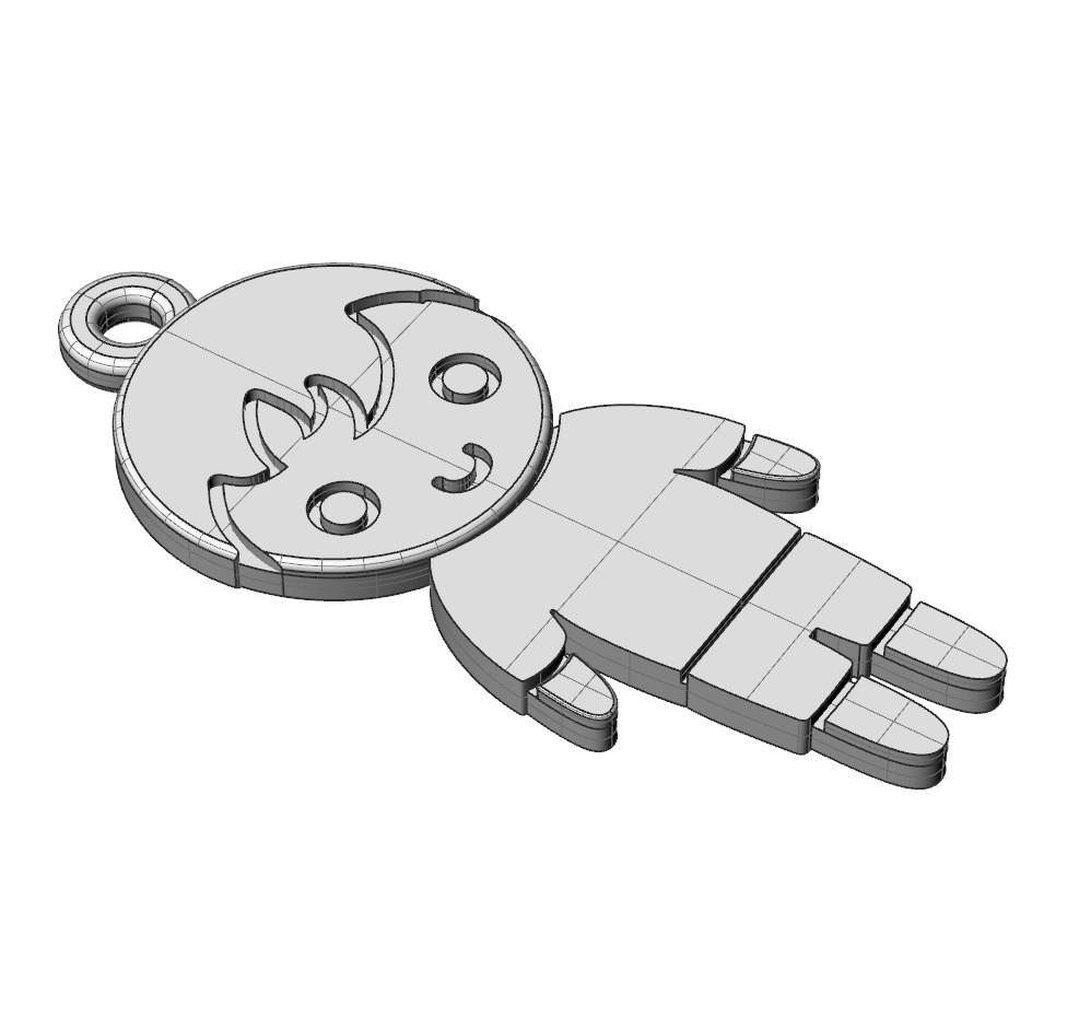 Boy with letter P 3D print model_5