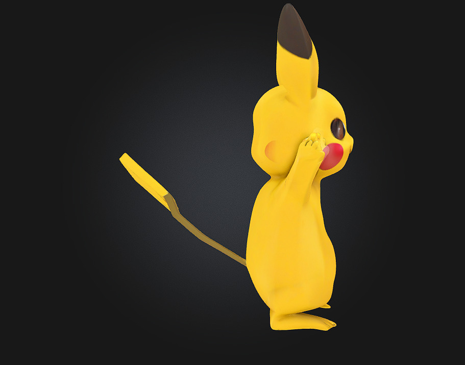 Chibi-style Pikachu 3D Model  3D print model_1