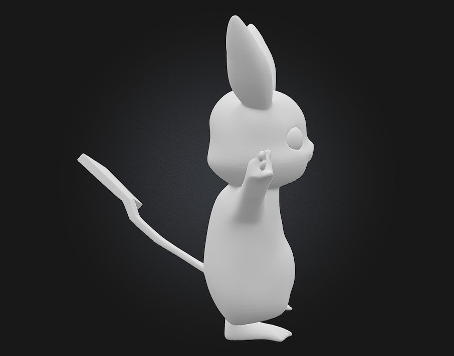Chibi-style Pikachu 3D Model  3D print model_5