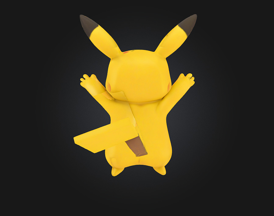 Chibi-style Pikachu 3D Model  3D print model_4