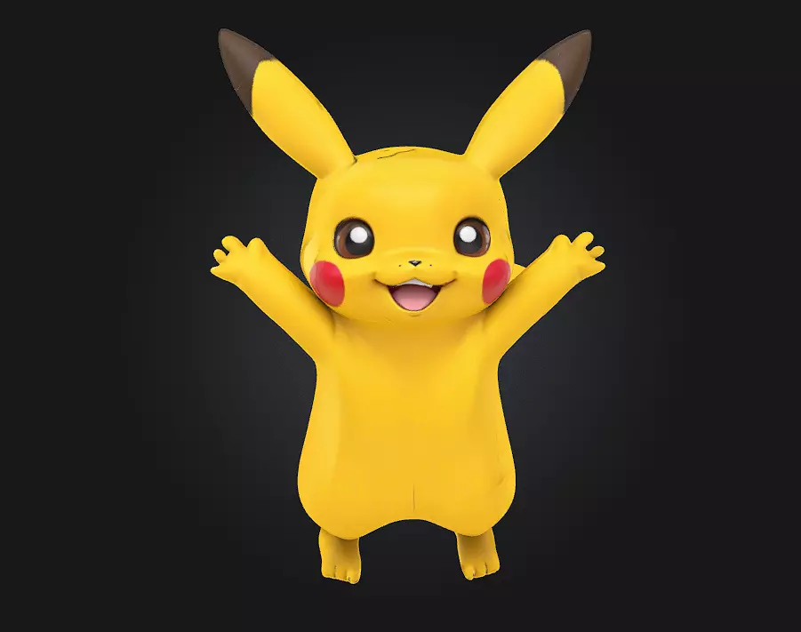 Chibi-style Pikachu 3D Model  3D print model_0