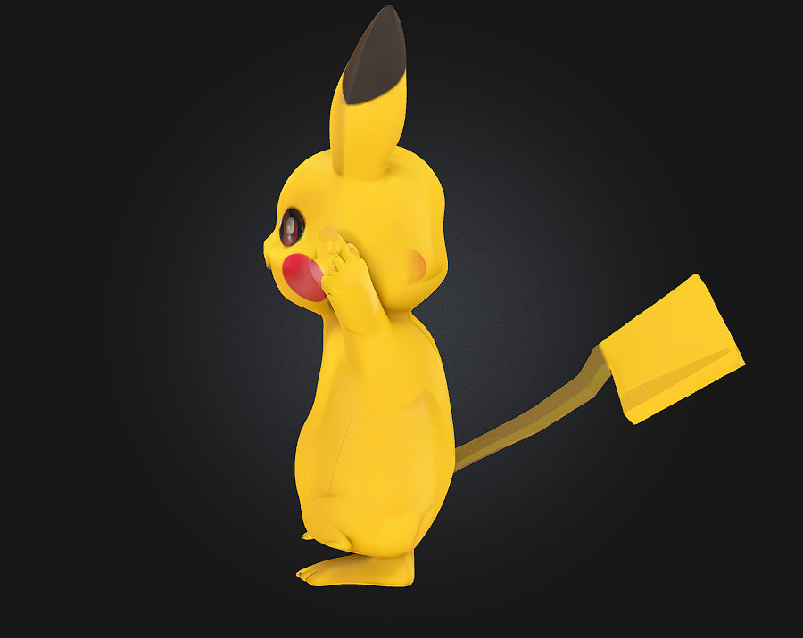 Chibi-style Pikachu 3D Model  3D print model_2