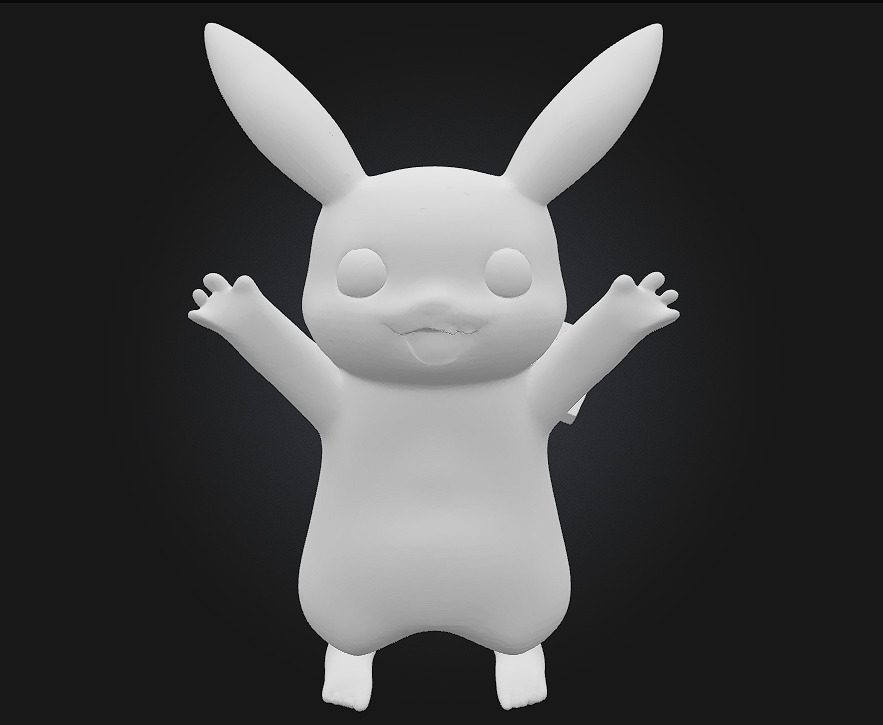 Chibi-style Pikachu 3D Model  3D print model_6
