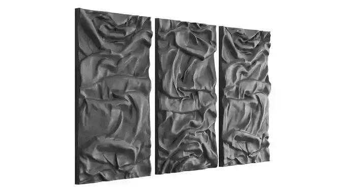 Wall Art Panel 02 Drapery  3D model