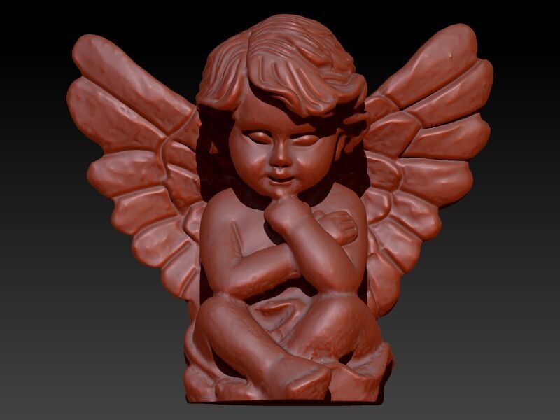 baby angel pendant 3D print model_9