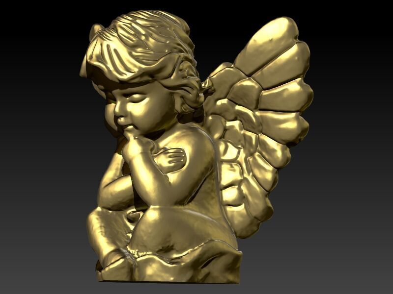 baby angel pendant 3D print model_4