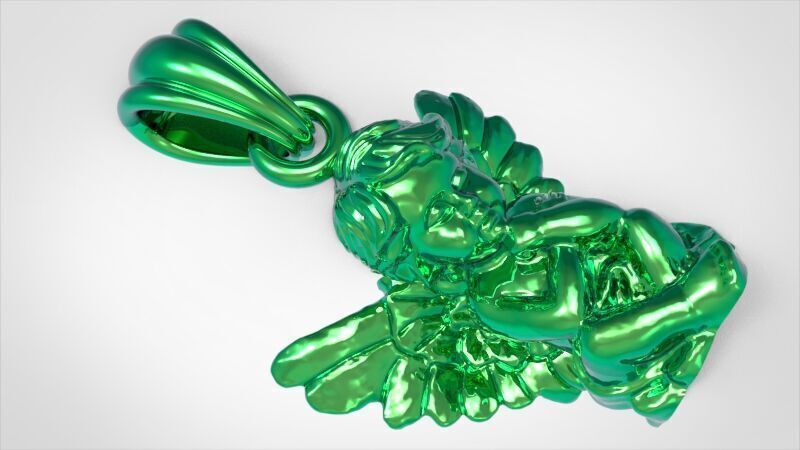 baby angel pendant 3D print model_10