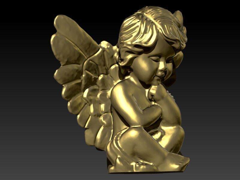 baby angel pendant 3D print model_11