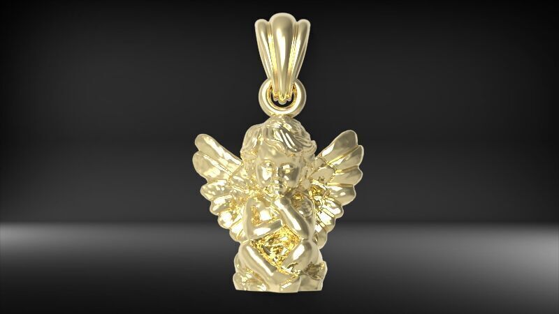 baby angel pendant 3D print model_29