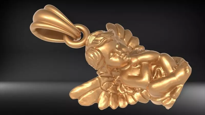 baby angel pendant 3D print model_0