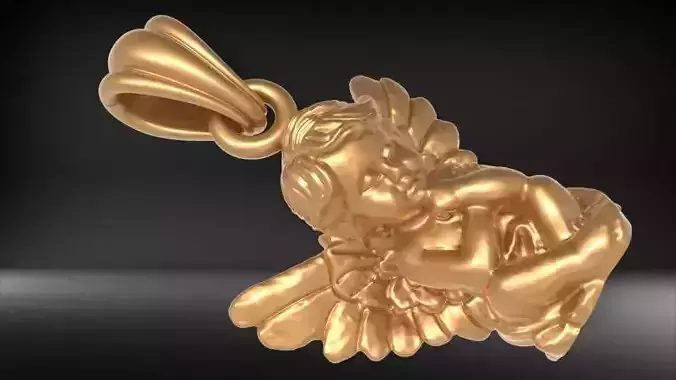 baby angel pendant 3D print model baby angel pendant 3D print model