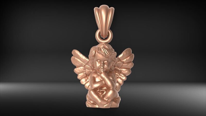 baby angel pendant 3D print model_34