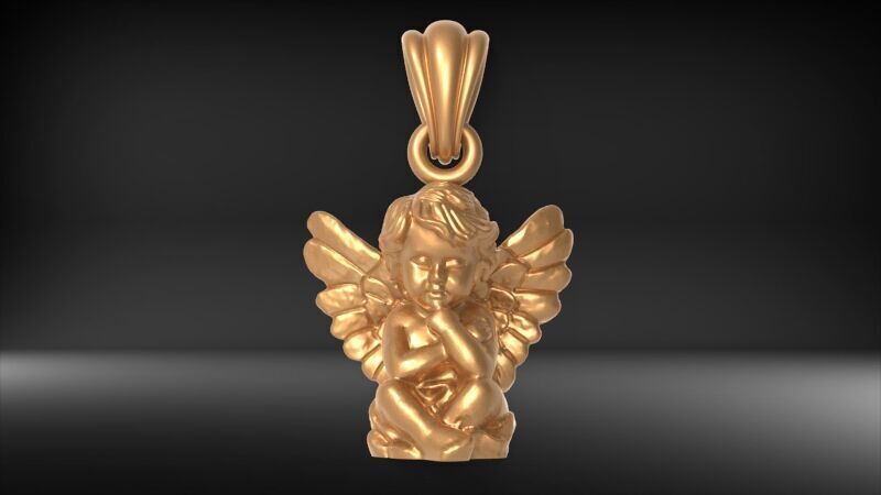 baby angel pendant 3D print model_33