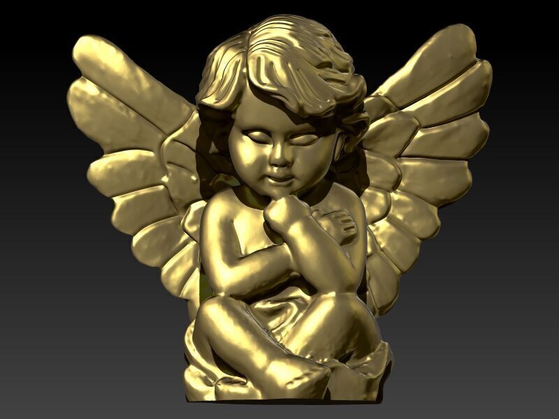 baby angel pendant 3D print model_1