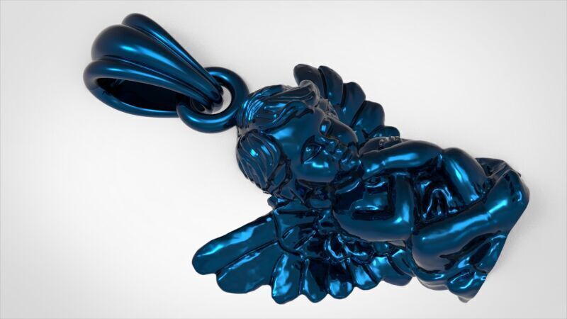 baby angel pendant 3D print model_16