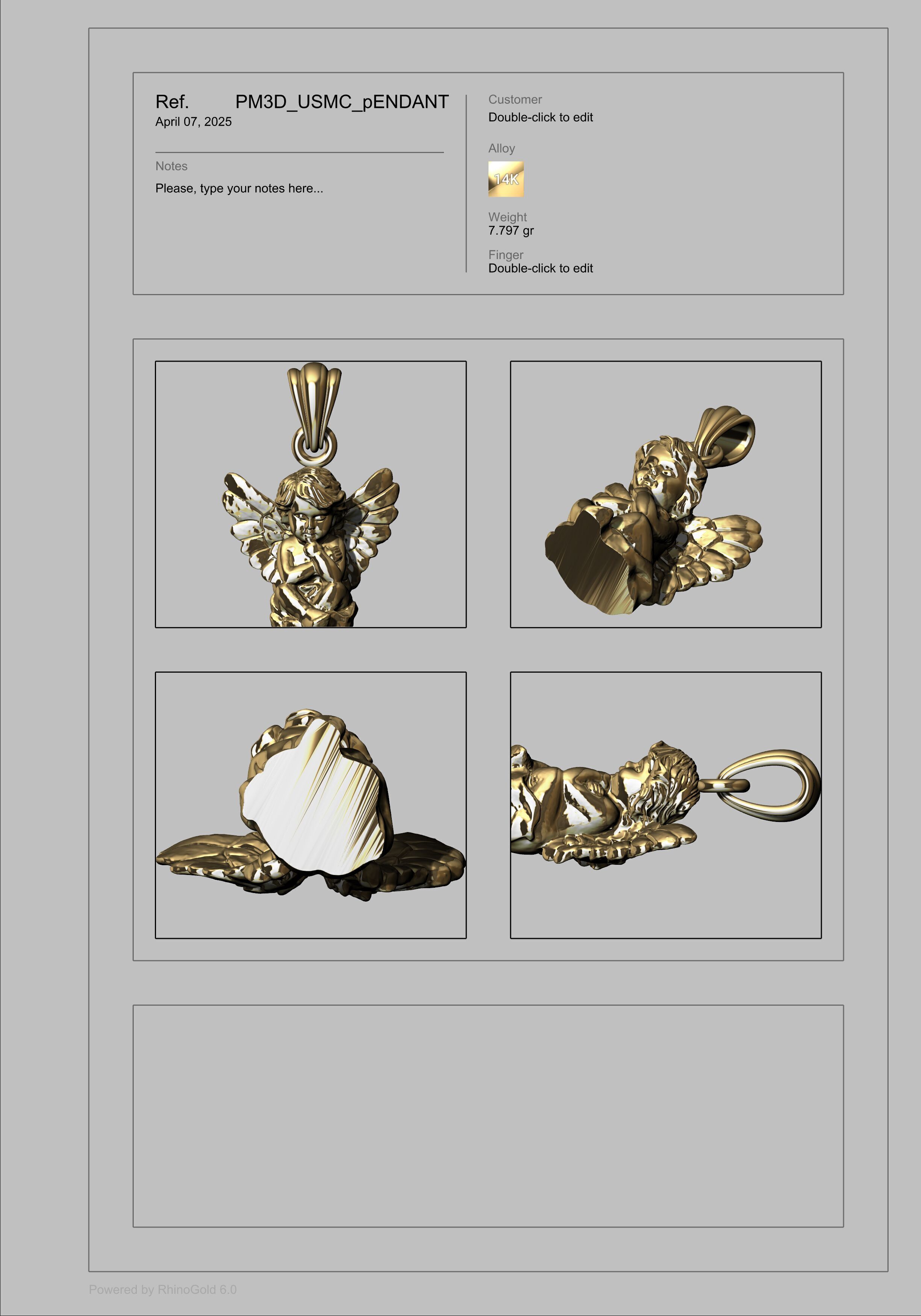 baby angel pendant 3D print model_41