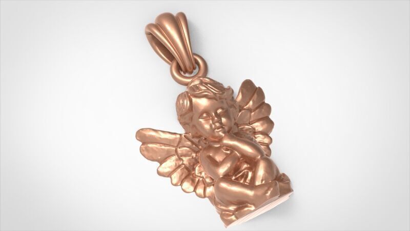 baby angel pendant 3D print model_24