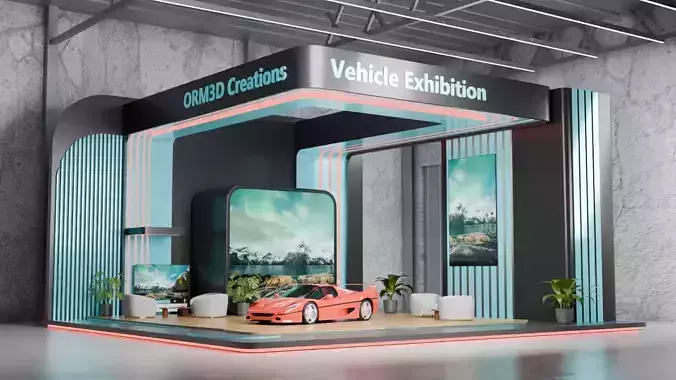High-quality futuristic Car Exhibition Booth Designed