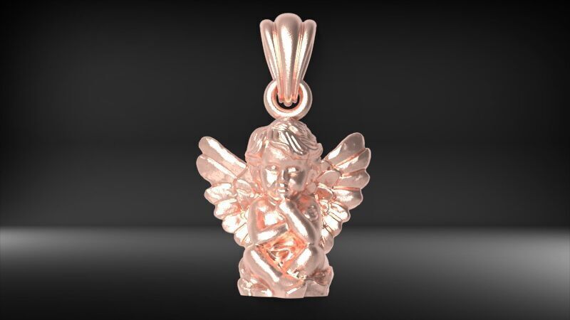 baby angel pendant 3D print model_21