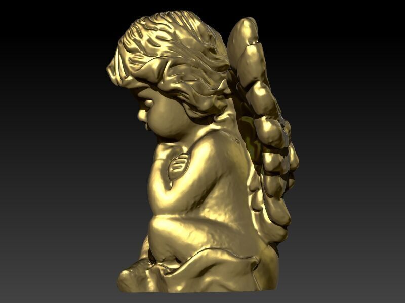 baby angel pendant 3D print model_9