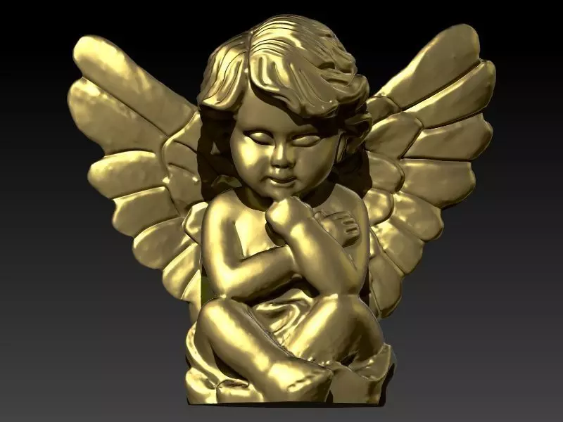 baby angel pendant 3D print model_0