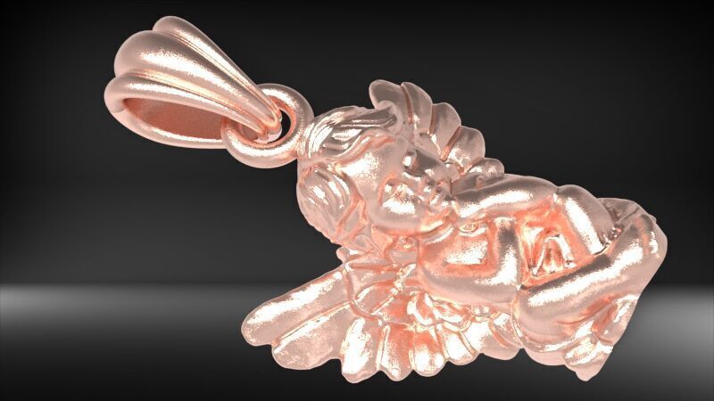 baby angel pendant 3D print model_18