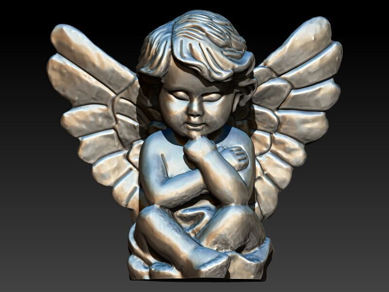 baby angel pendant 3D print model_5