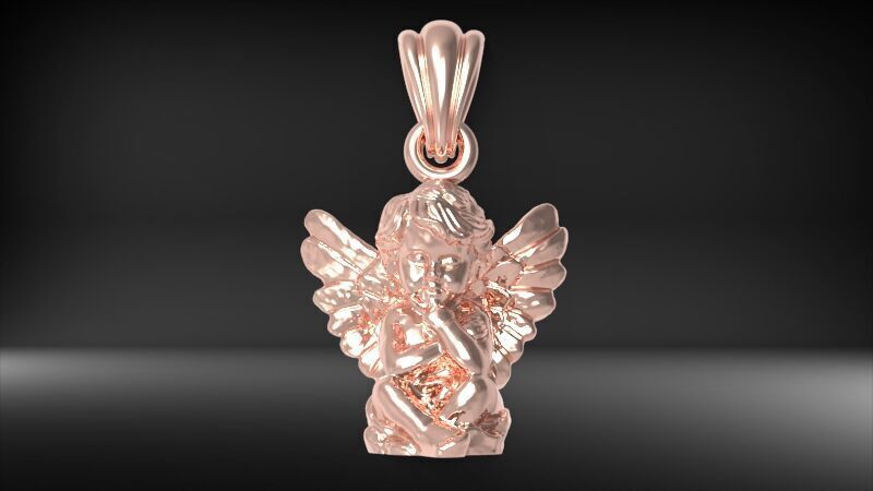 baby angel pendant 3D print model_19