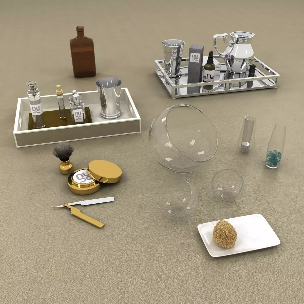 bathroom accessories set 3D model_0