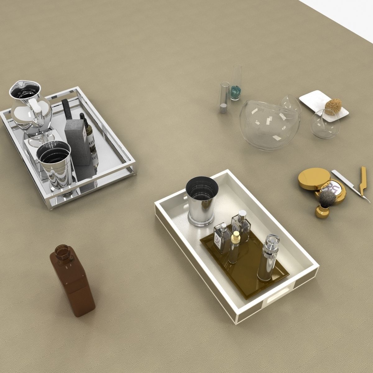 bathroom accessories set 3D model_4