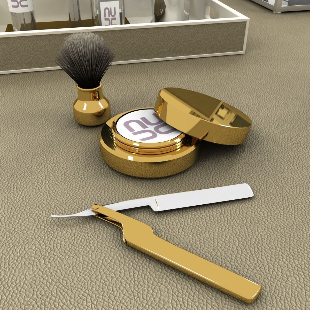 bathroom accessories set 3D model_5