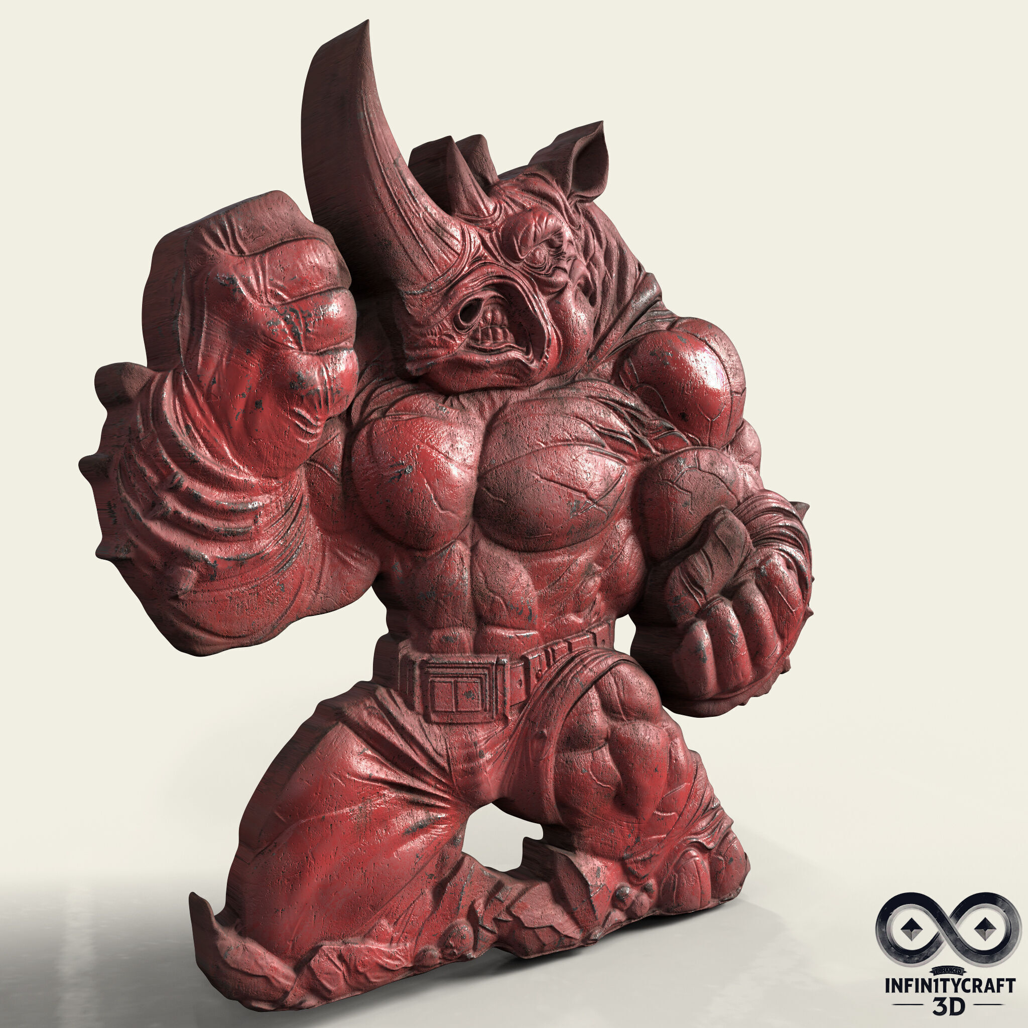 Monster Rhino Epic Fantasy Relief for Wall Art and 3D Display 3D print model_1