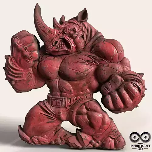 Monster Rhino Epic Fantasy Relief for Wall Art and 3D Display 3D print model