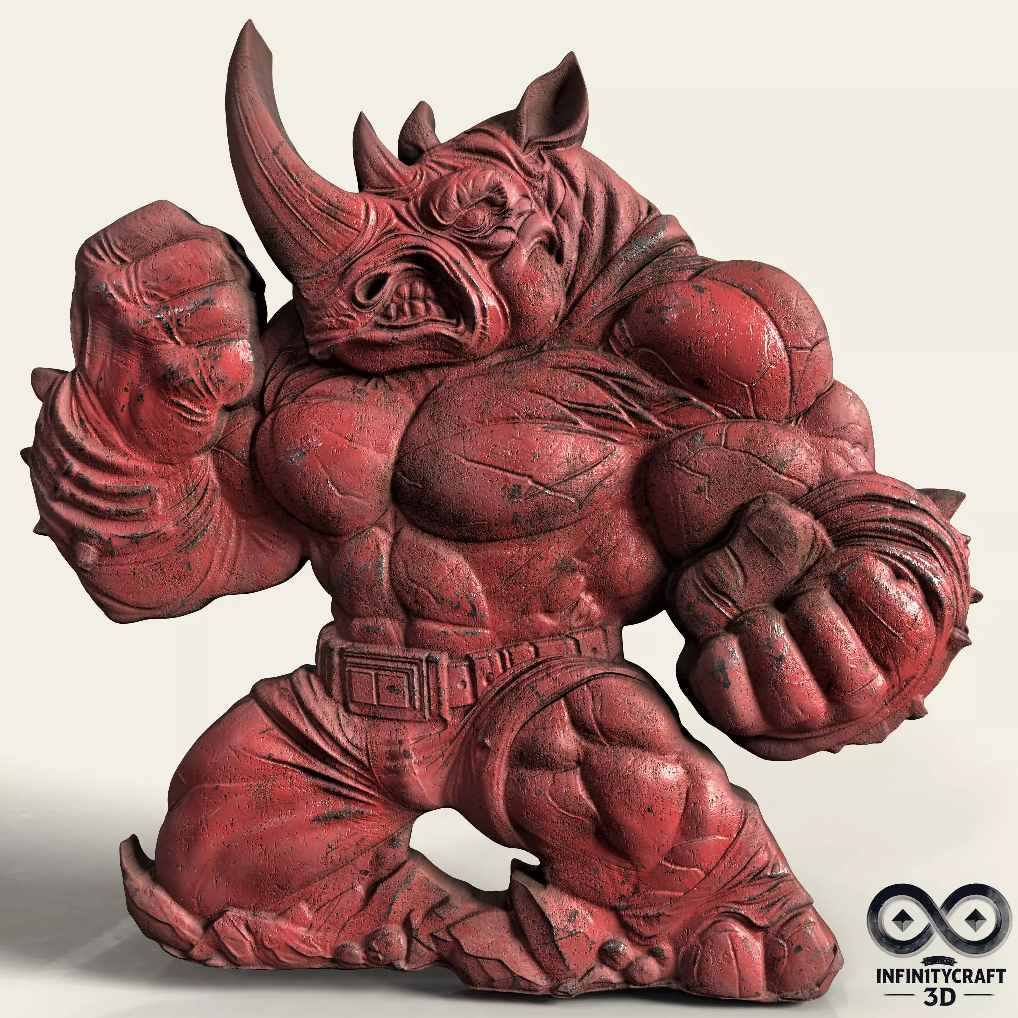 Monster Rhino Epic Fantasy Relief for Wall Art and 3D Display 3D print model_0
